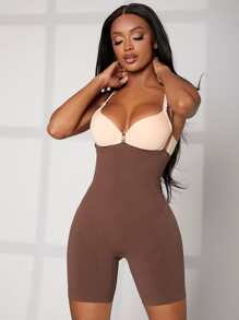 Shorts faja unicolor - Café integral - Ver 3