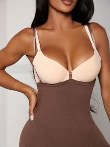 Shorts faja unicolor - Café integral - Ver 5