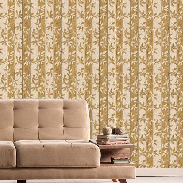 

1pc Leaf Print Wall Paper, Multicolor