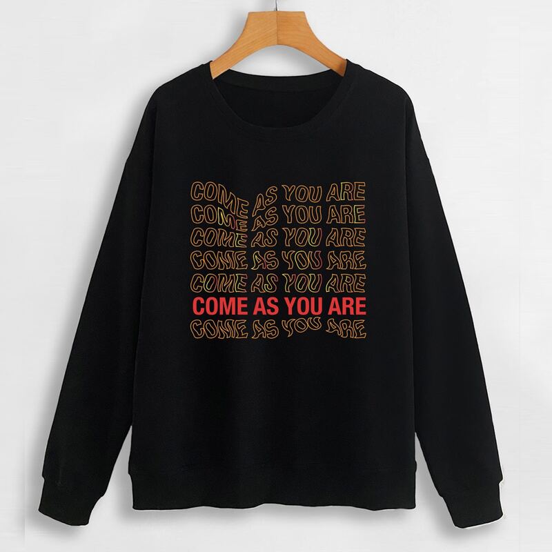 

Slogan Drop Shoulder Sweatshirt, Black