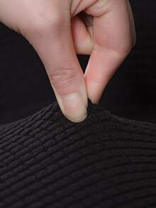 1pc Plain Sofa Back Cover - Black - View 2