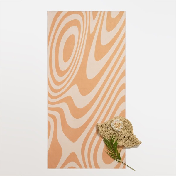 

Abstract Wave Print Beach Blanket, Multicolor