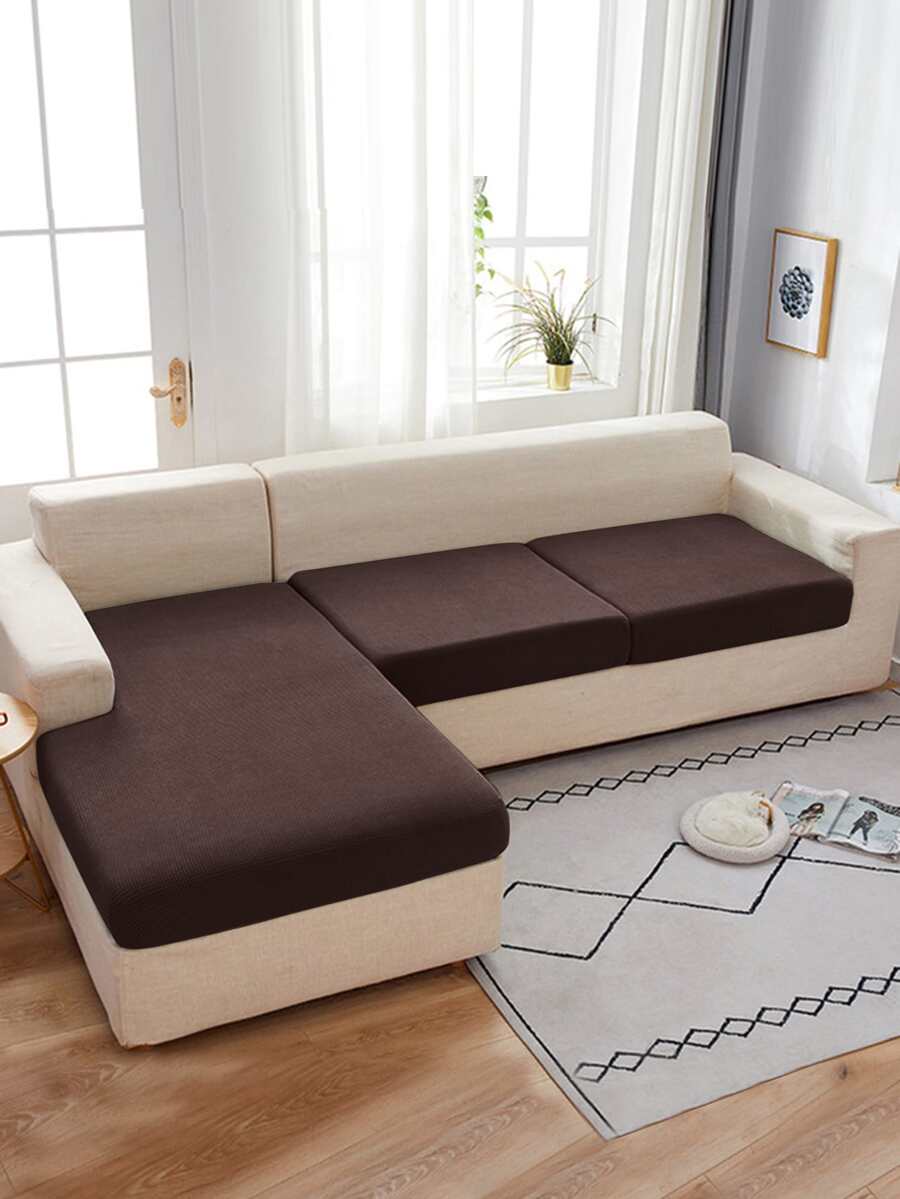 1 cái bọc ghế sofa màu rắn - Cà phê nâu - Xem 1