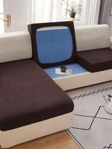 1 cái bọc ghế sofa màu rắn - Cà phê nâu - Xem 4