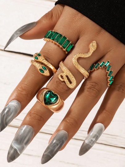 5pcs Snake Decor Ring