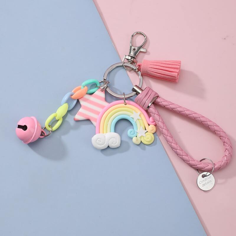 

Star Charm Keychain, Pink
