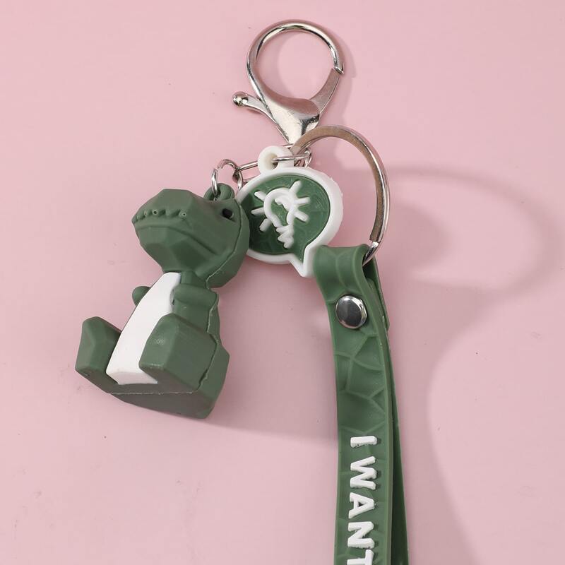 

Cartoon Dinosaur Charm Keychain, Army green