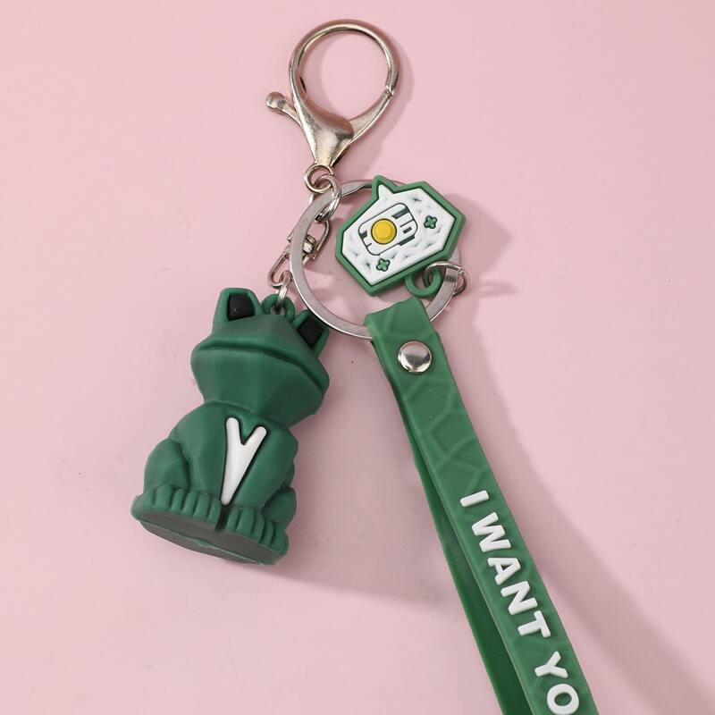 

Cartoon Frog Charm Keychain, Army green