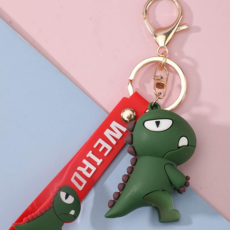 

Cartoon Dinosaur Charm Keychain, Green