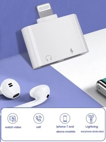 2 en 1 adaptador de cargador - Blanco - Ver 4