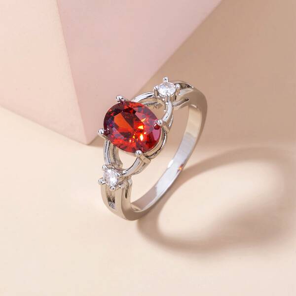 

Gemstone Decor Ring, Silver