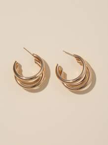 2對多層開口耳環 - 彩色 - 查看 4