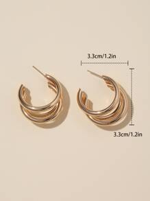 2對多層開口耳環 - 彩色 - 查看 6