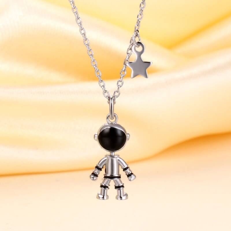

Astronaut Pendant Chain Necklace, Silver