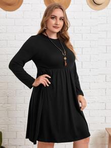 EMERY ROSE Vestido unicolor con bolsillo oculto