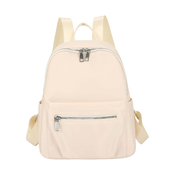 

Minimalist Zip Detail Backpack, Beige