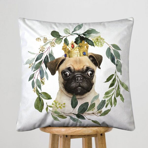 

Dog Print Cushion Cover Without Filler, Multicolor
