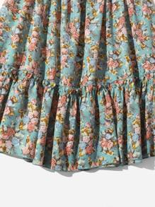 Soleia 碎花荷葉邊掛脖洋裝