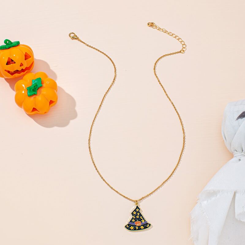 

Halloween Hat Decor Chain Necklace, Black