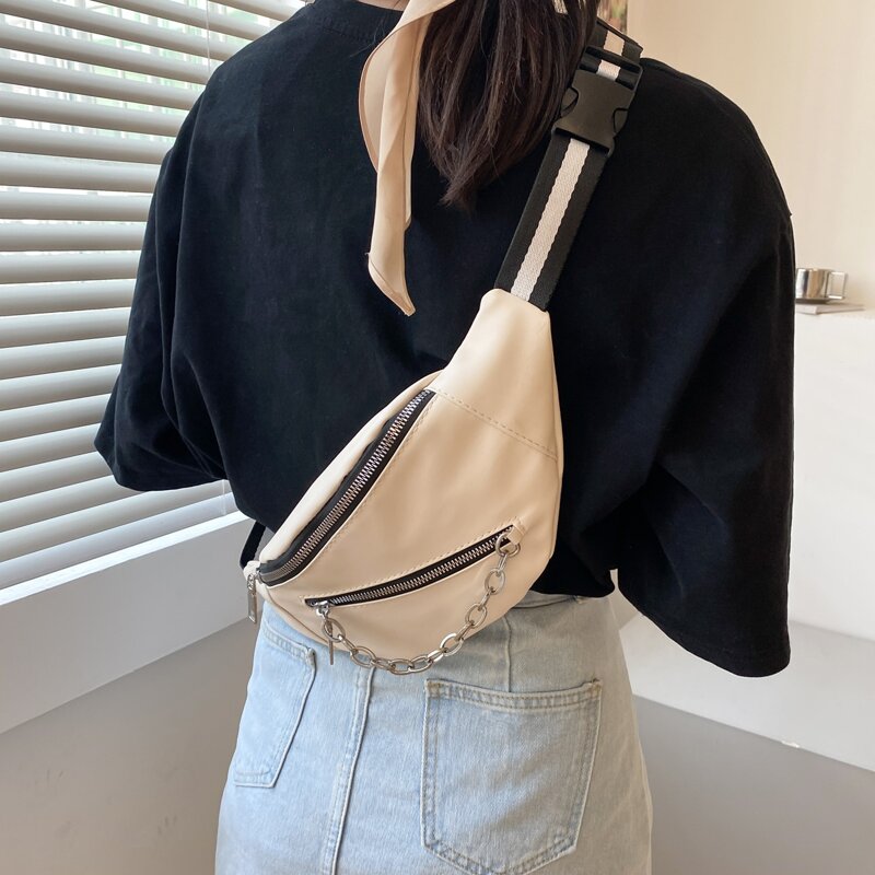 

Zip front Fanny Pack, Beige