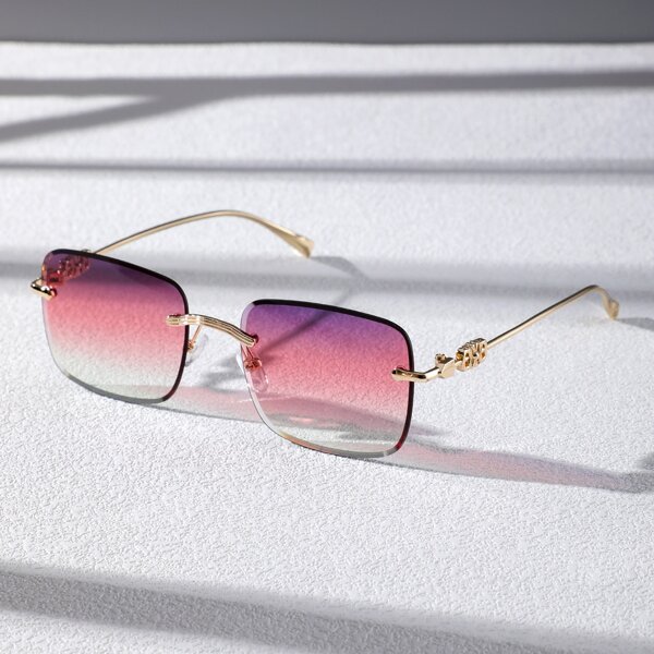 

Men Square Rimless Sunglasses, Multicolor
