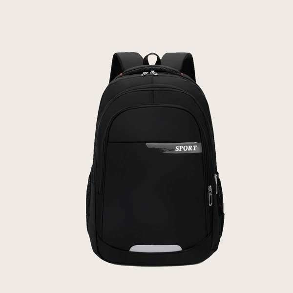 

Boys Letter Graphic Functional Backpack, Black