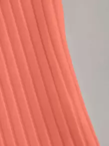 SHEIN EZwear Button Front Rib-Knit Cami Top - Coral Orange - View 5