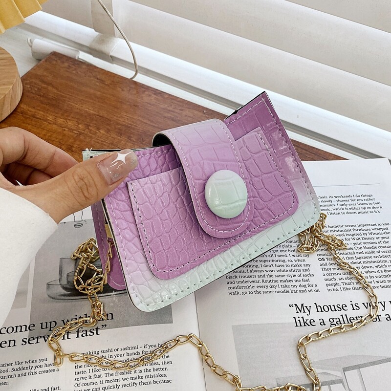 

Snap Button Crossbody Bag, Purple