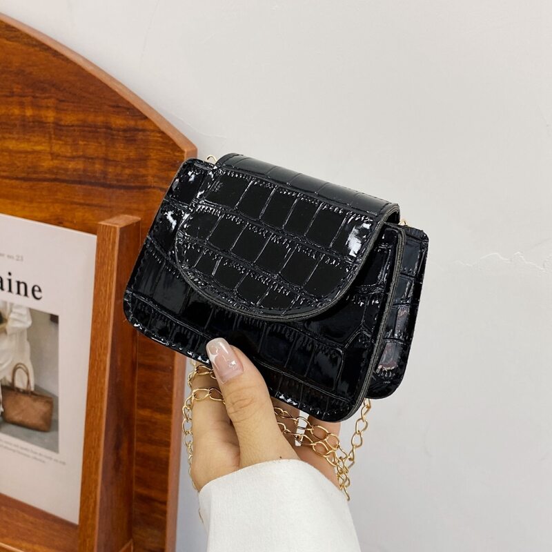 

Croc Embossed Crossbody Bag, Black