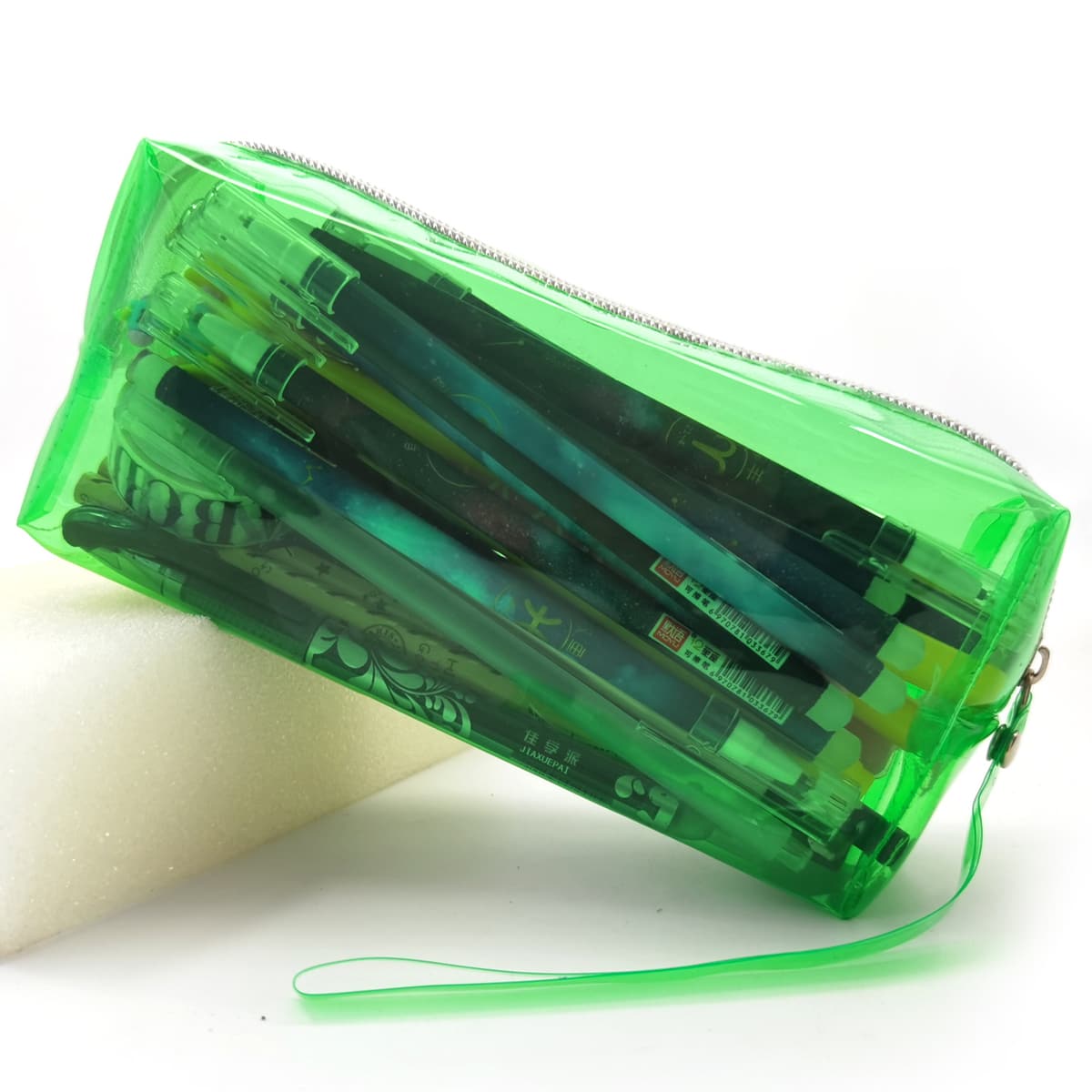 

1pc Plain Pencil Bag, Green
