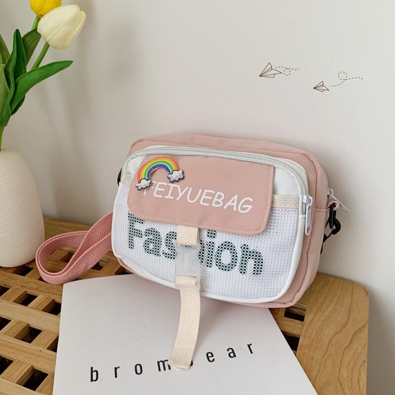 

Letter Graphic Crossbody Bag, Pink
