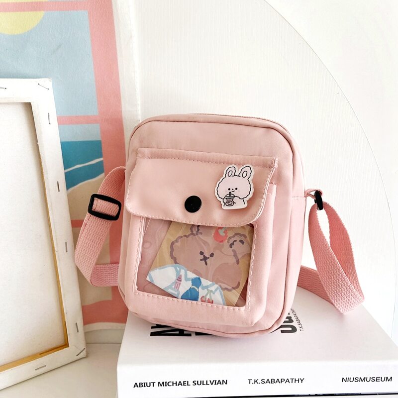

Cartoon Graphic Crossbody Bag, Pink