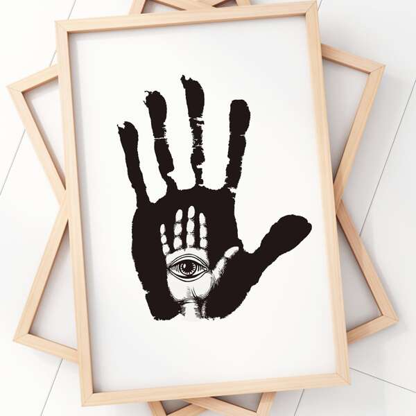 

1pc Hand Print Unframed Painting, Multicolor