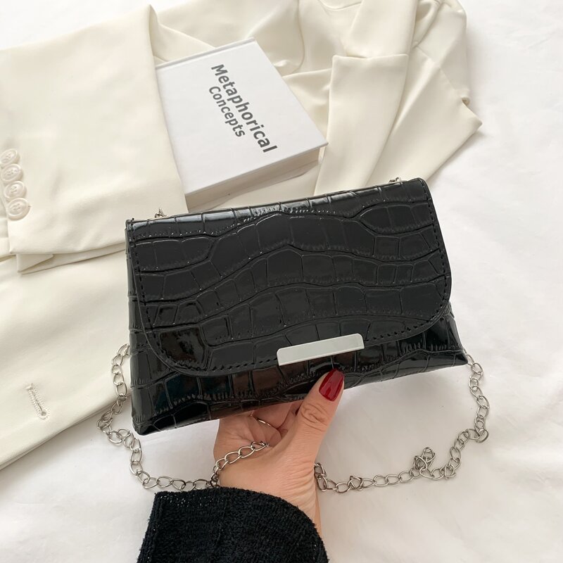 

Croc Embossed Crossbody Bag, Black