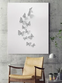 12 件 3D 创意设计纸质蝴蝶贴纸，几何图案镂空蝴蝶墙贴适用于节日、派对、蛋糕装饰、浪漫特别设计家居装饰、卧室装饰、浴室装饰、房间装饰用品适用于节日、节日、美化提升幸福感墙贴适用于婚礼和派对、春季装饰品让您的家焕然一新、拉玛装饰贴纸礼物生日毕业 - 銀色 - 查看 3