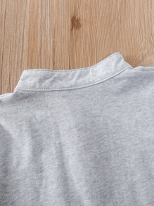 SHEIN Áo polo bé trai Nút phía trước màu trơn Giải trí - Nhiều màu - Xem 4