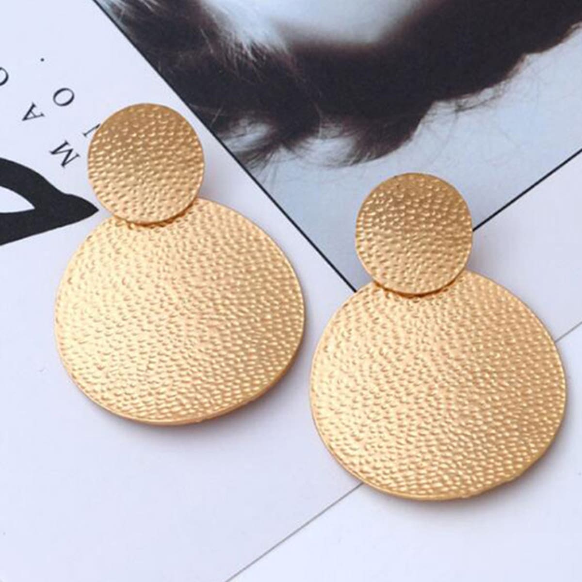 

Round Drop Earrings, Gold