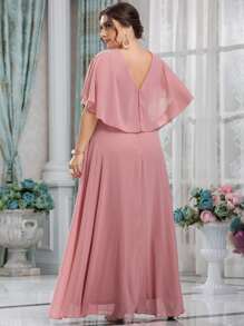 SHEIN Belle Váy phù dâu Plus Lãng mạn - Hồng - Xem 2