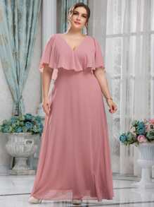 SHEIN Belle Váy phù dâu Plus Lãng mạn - Hồng - Xem 3