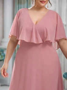 SHEIN Belle Váy phù dâu Plus Lãng mạn - Hồng - Xem 4