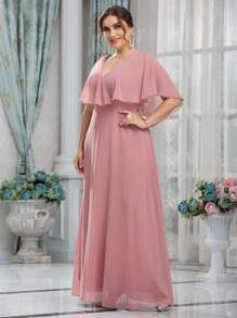 SHEIN Belle Váy phù dâu Plus Lãng mạn - Hồng - Xem 6