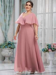 SHEIN Belle Váy phù dâu Plus Lãng mạn - Hồng - Xem 7