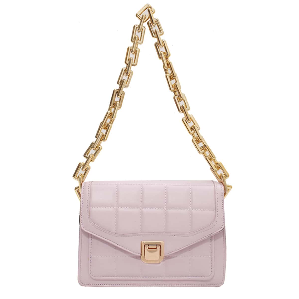 

Quilted Flap Shoulder Bag, Mauve purple
