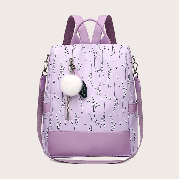 

Allover Floral Graphic Backpack, Purple
