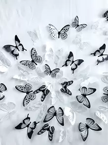 12pcs 3D Butterfly Stickers, Home Furniture Office Party Decoration - Multicolor - View 2