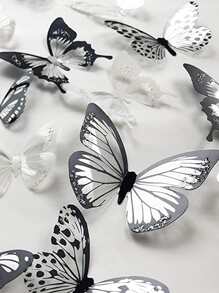 12pcs 3D Butterfly Stickers, Home Furniture Office Party Decoration - Multicolor - View 3