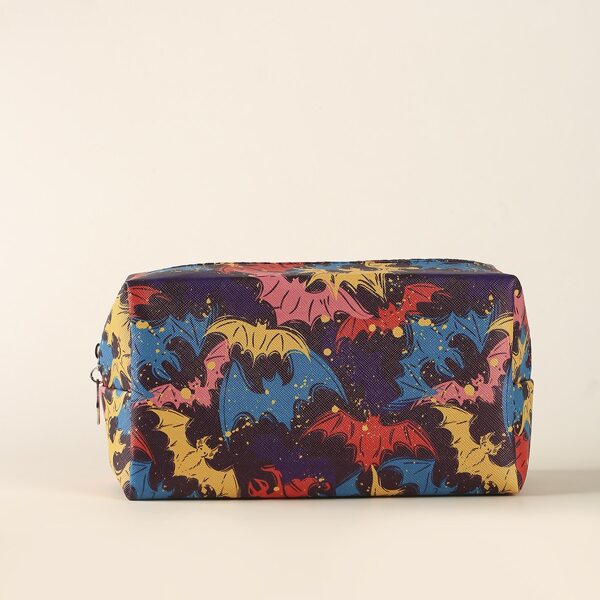 

Halloween Bat Painted Square Makeup Bag, Multicolor