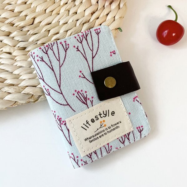 

Allover Floral Card Holder, Blue