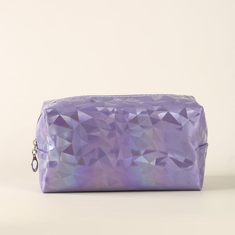 

Colorful Geometric Pattern Square Makeup Bag, Purple