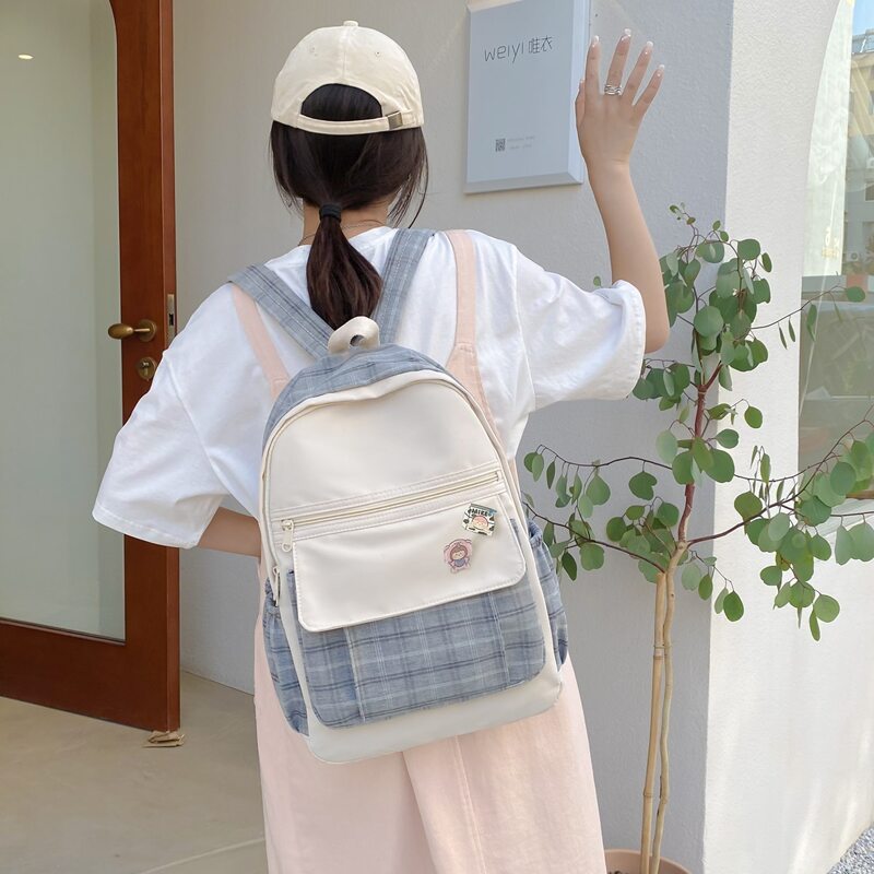 

Tartan Large Capacity Backpack, Grey